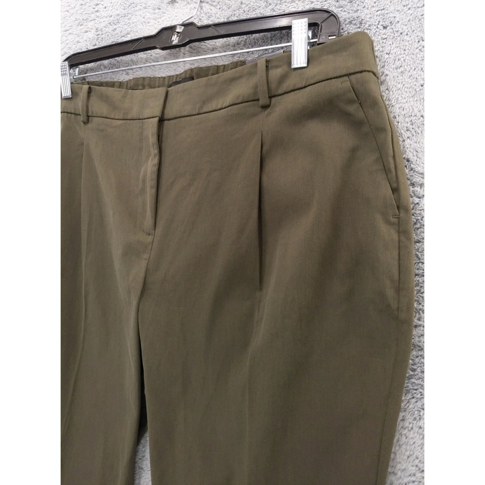 Talbots Bristol Pant Plus Petite Olive Green Wide Leg Casual Dress Pants 18WP - Picture 2 of 9